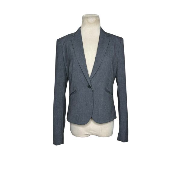 H&M gray single button long sleeves blazer size 8 - Picture 10 of 10